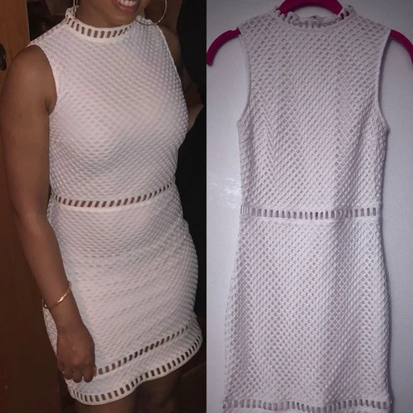 Missguided Dresses | Missguided Carli Bybel High Neck Lace Bodycon Dress | Color: White | Size: 2 | Cupcakebrii's Closet Missguided Dresses | Missguided Carli Bybel High Neck Lace Bodycon Dress | Color: White | Size: 2 | Cupcakebrii's Closet